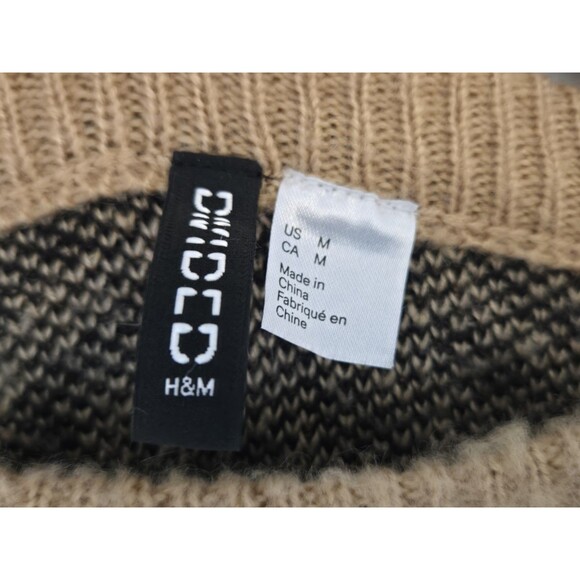 Divided Sweater Womens M Fuzzy Brown Zebra Animal Print Pullover Eclectic Warm - Picture 4 of 8